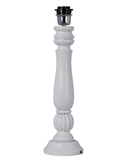 Classic Victorian White Wood Table Lamp With Shade