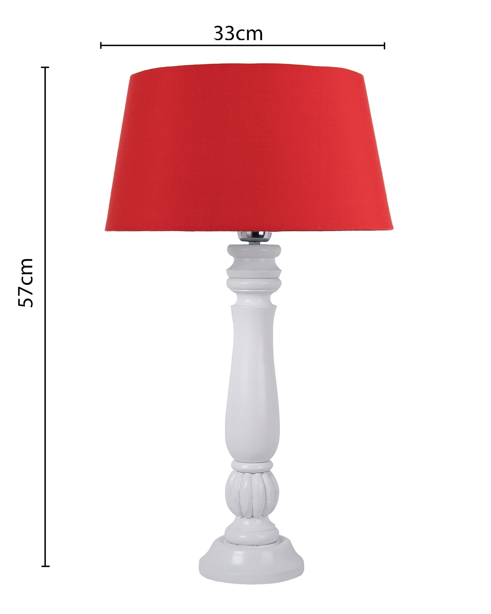 Classic Victorian White Wood Table Lamp With Shade