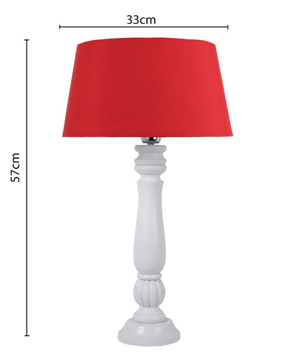 Classic Victorian White Wood Table Lamp With Shade