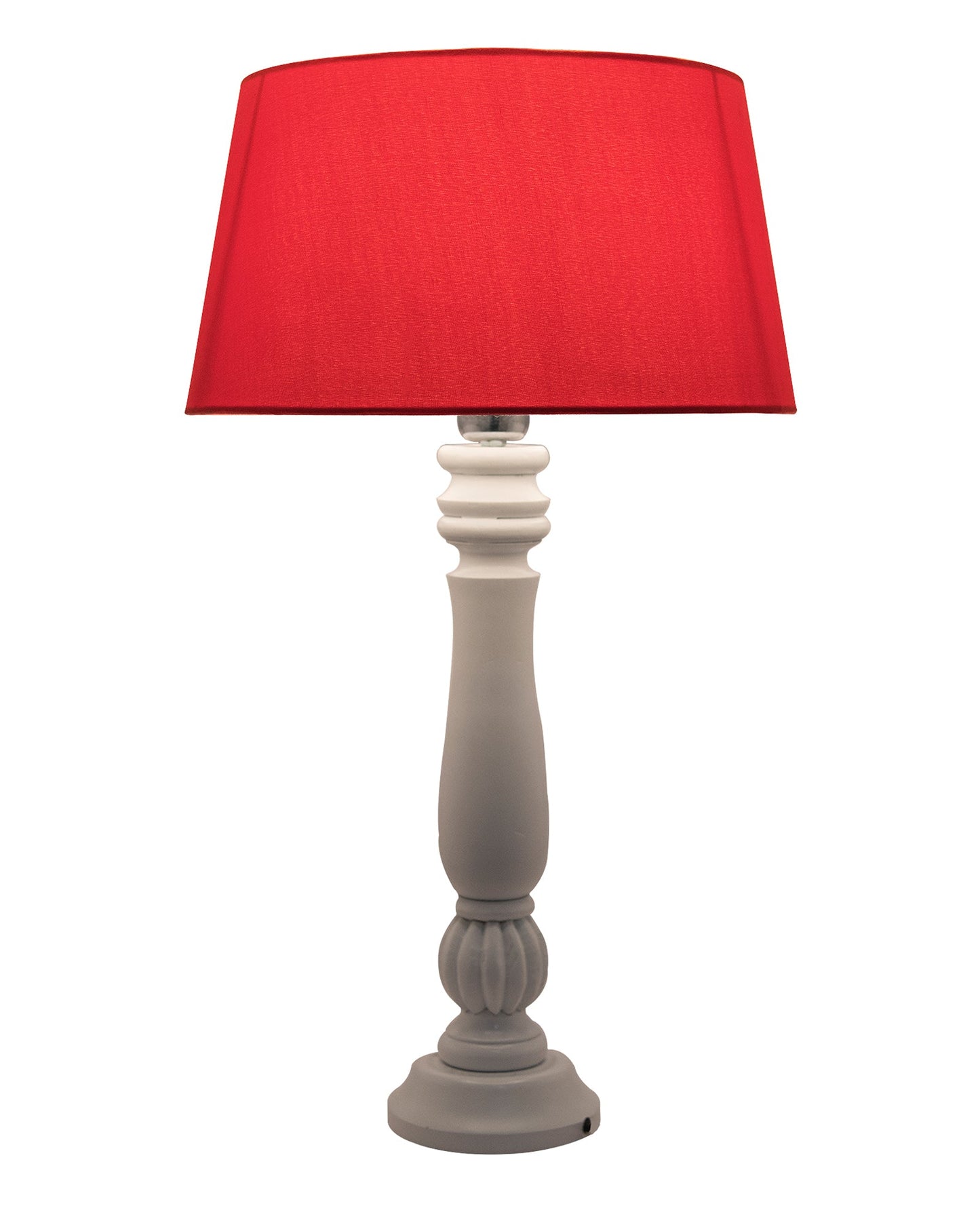 Classic Victorian White Wood Table Lamp With Shade