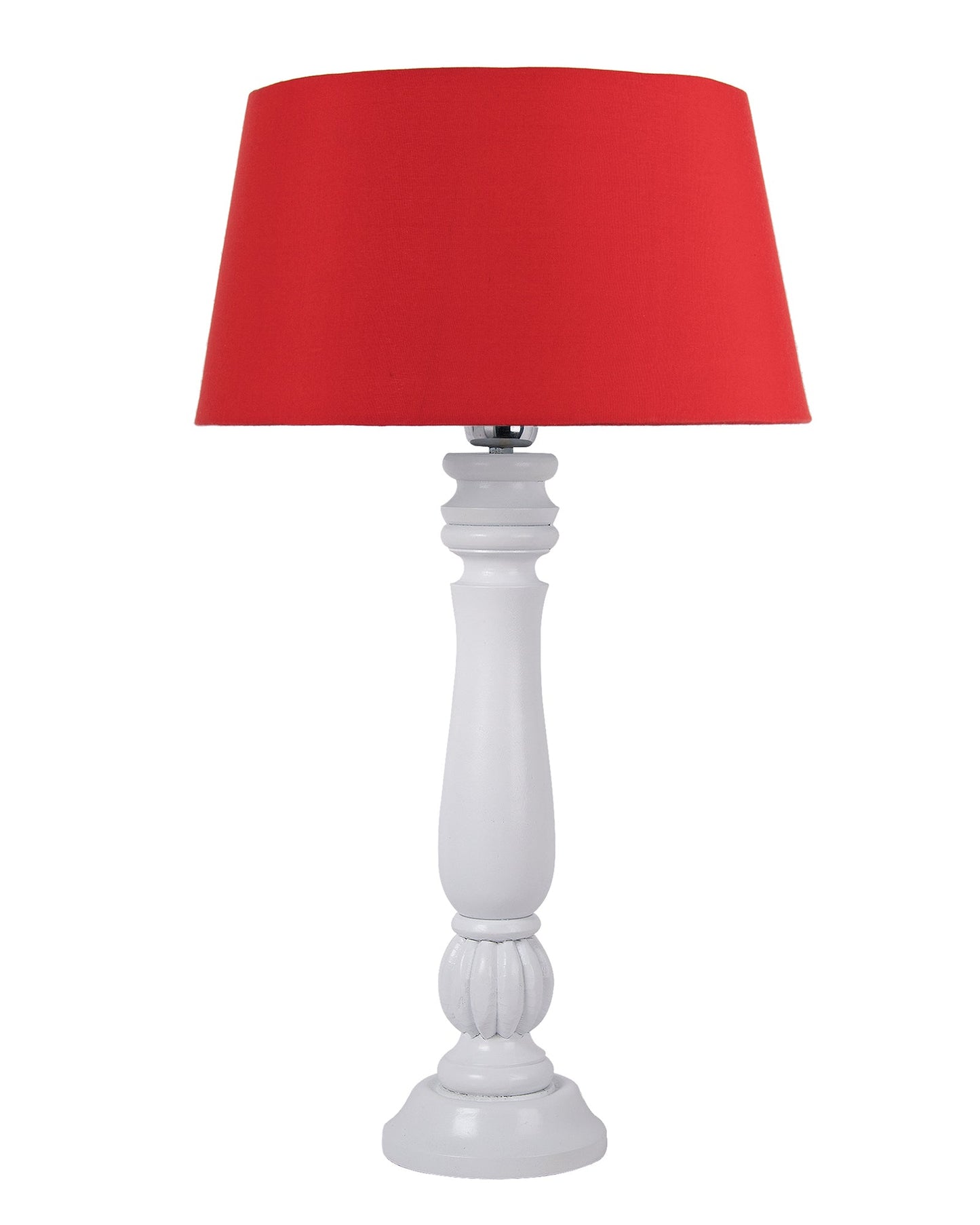 Classic Victorian White Wood Table Lamp With Shade