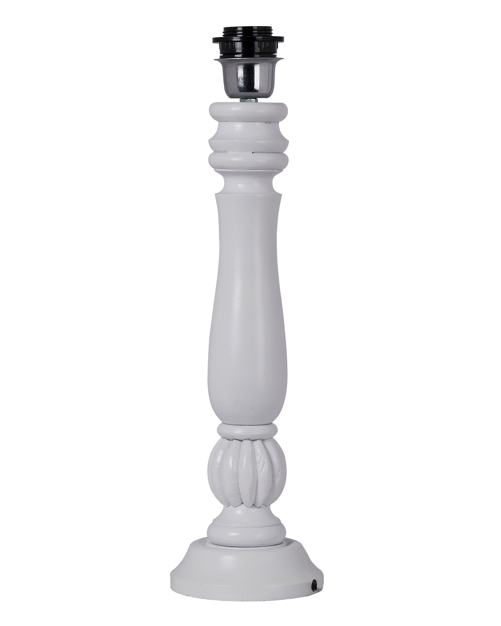 Classic Victorian White Wood Table Lamp With Shade