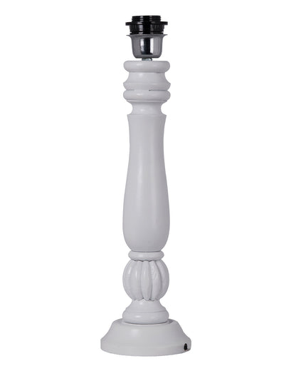 Classic Victorian White Wood Table Lamp With Shade