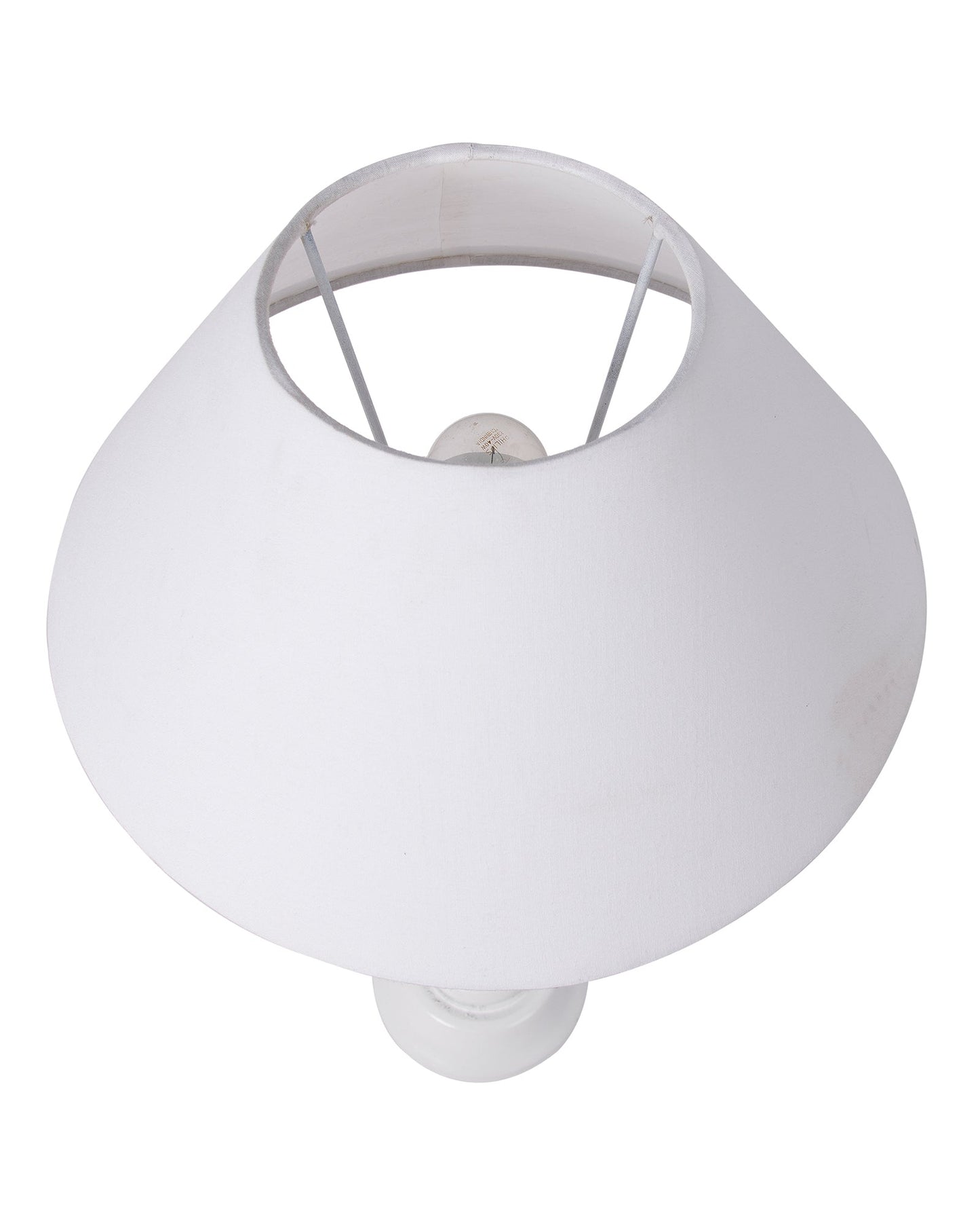 Classic Victorian White Wood Table Lamp With Shade