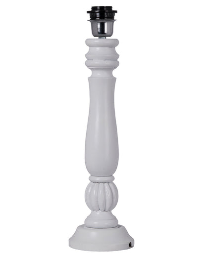 Classic Victorian White Wood Table Lamp With Shade