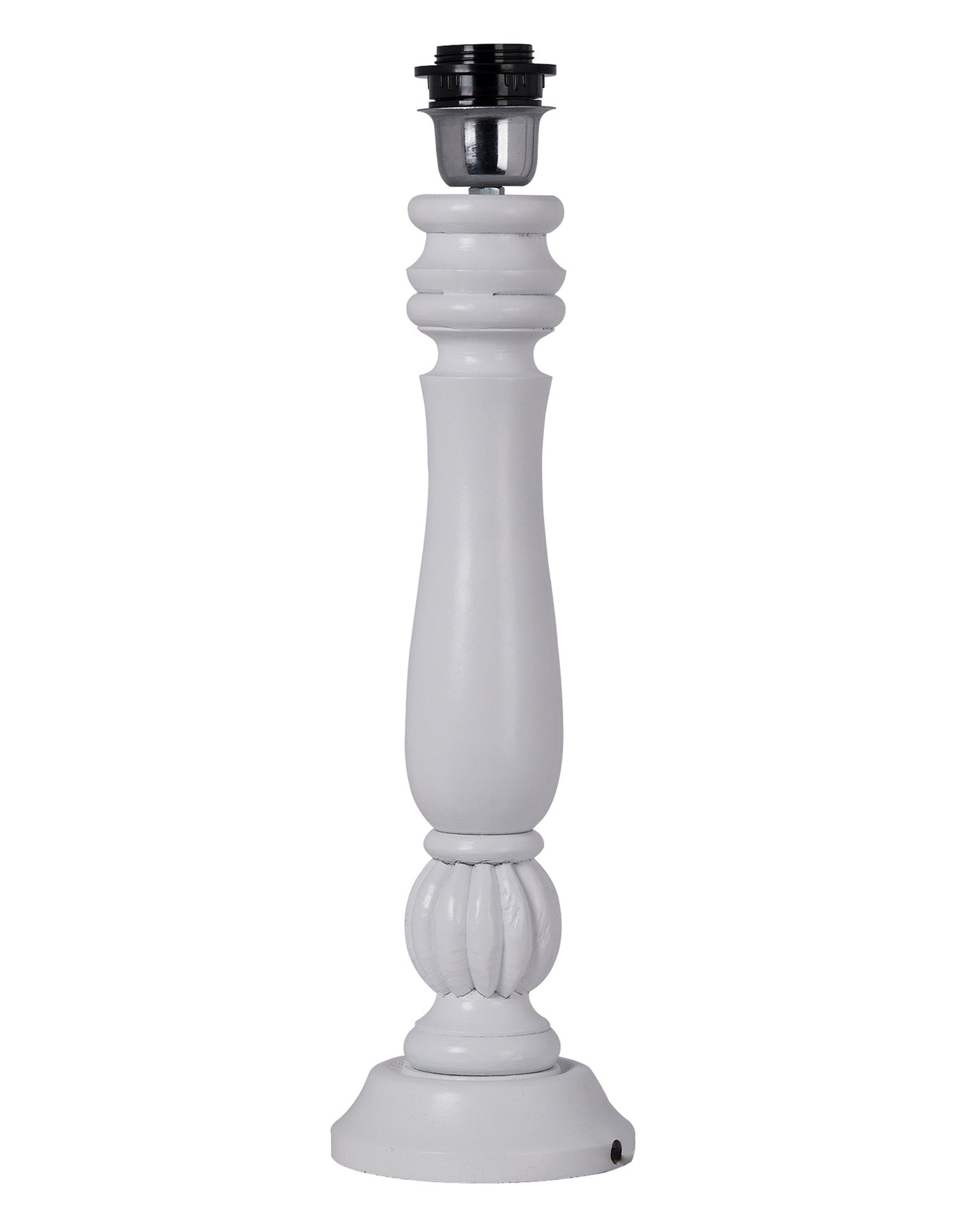 Classic Victorian White Wood Table Lamp With Shade