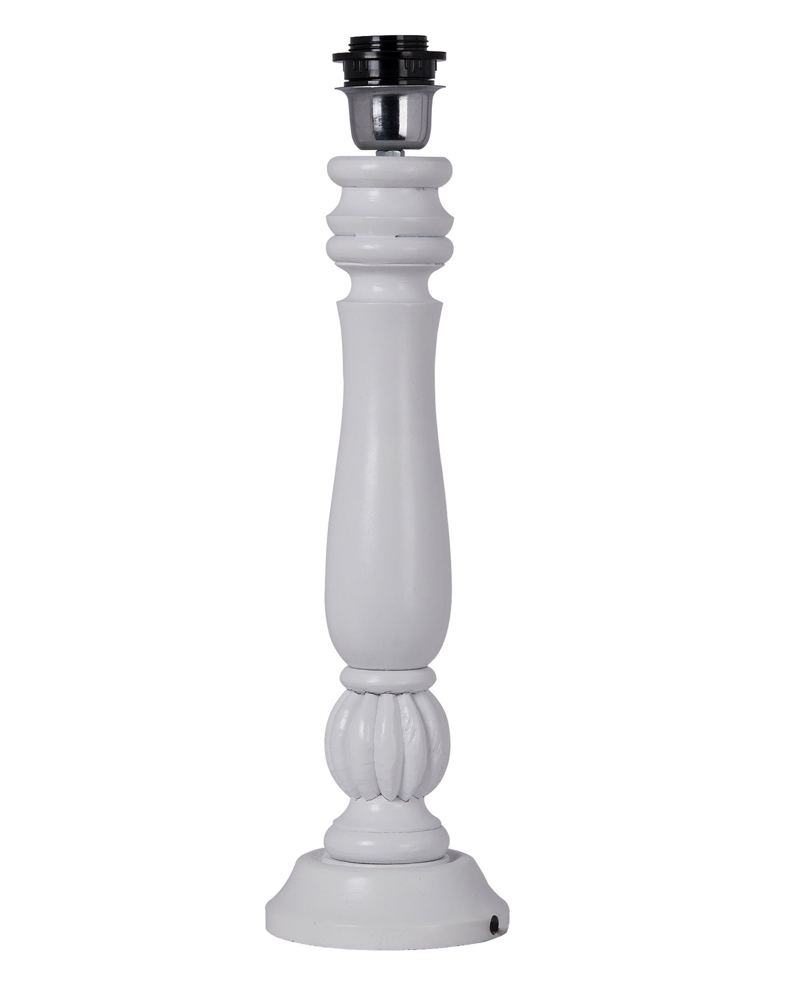 Classic Victorian White Wood Table Lamp With Shade