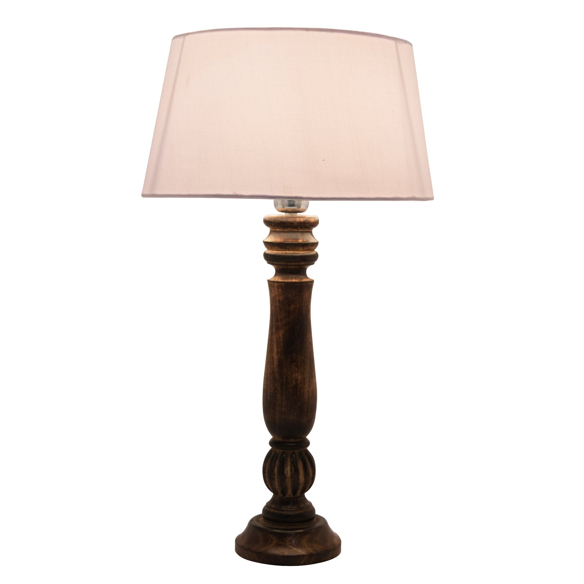 Homesake® Classic Victorian Black Wood Table Lamp with Shade for Home Decor, Living Room, Bedroom, Festive Decor