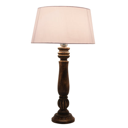 Homesake® Classic Victorian Black Wood Table Lamp with Shade for Home Decor, Living Room, Bedroom, Festive Decor