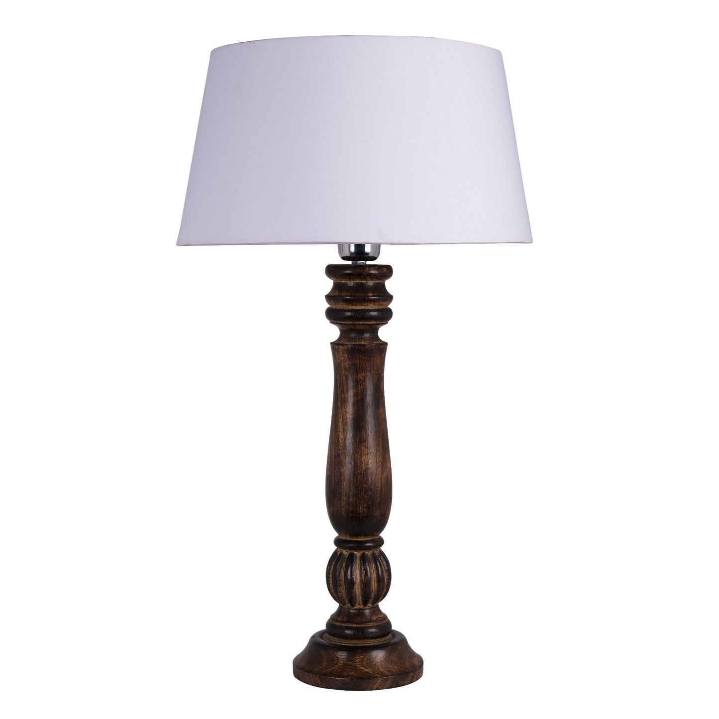 Homesake® Classic Victorian Black Wood Table Lamp with Shade for Home Decor, Living Room, Bedroom, Festive Decor