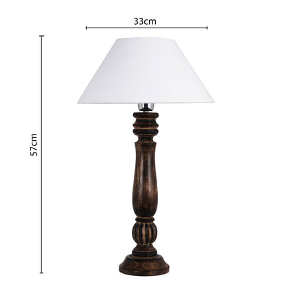 Homesake® Classic Victorian Black Wood Table Lamp with Shade for Home Decor, Living Room, Bedroom, Festive Decor