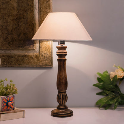 Homesake® Classic Victorian Black Wood Table Lamp with Shade for Home Decor, Living Room, Bedroom, Festive Decor