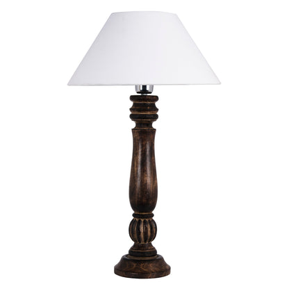 Homesake® Classic Victorian Black Wood Table Lamp with Shade for Home Decor, Living Room, Bedroom, Festive Decor