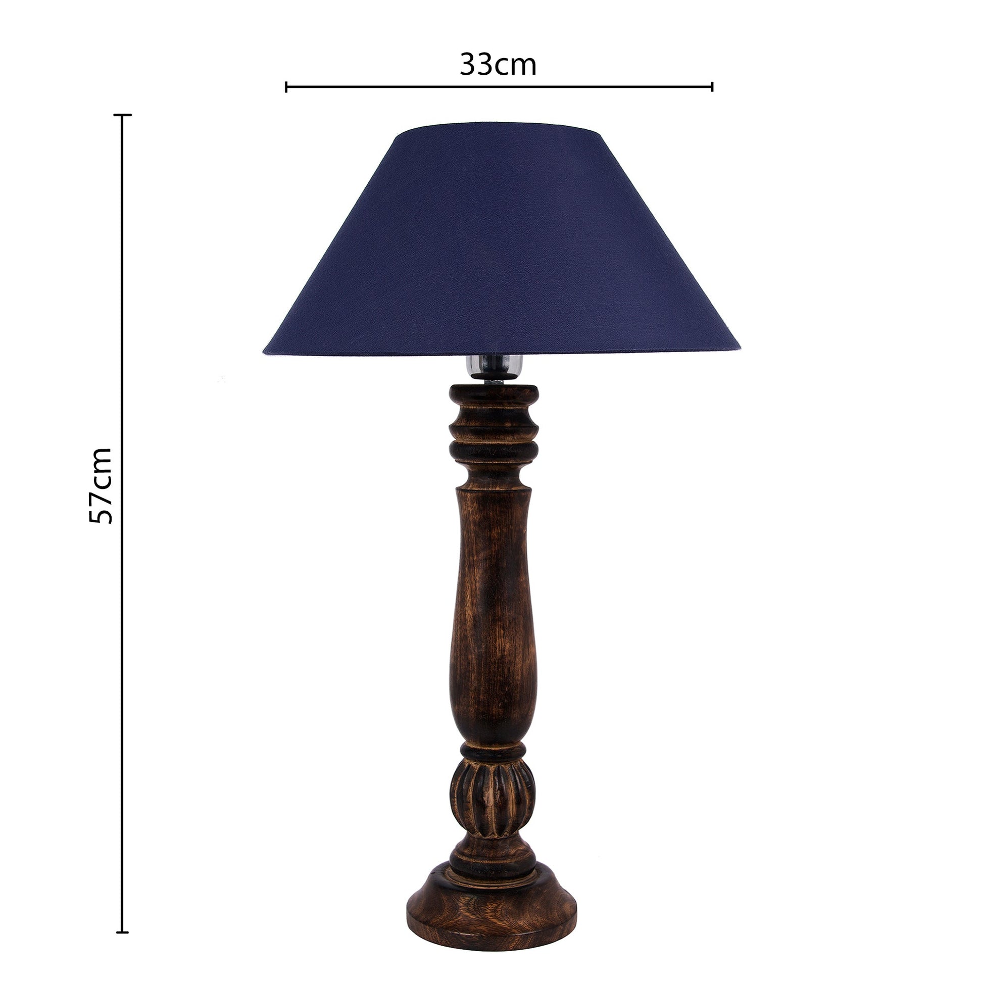 Homesake® Classic Victorian Black Wood Table Lamp with Shade for Home Decor, Living Room, Bedroom, Festive Decor