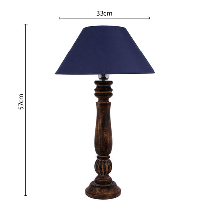 Homesake® Classic Victorian Black Wood Table Lamp with Shade for Home Decor, Living Room, Bedroom, Festive Decor