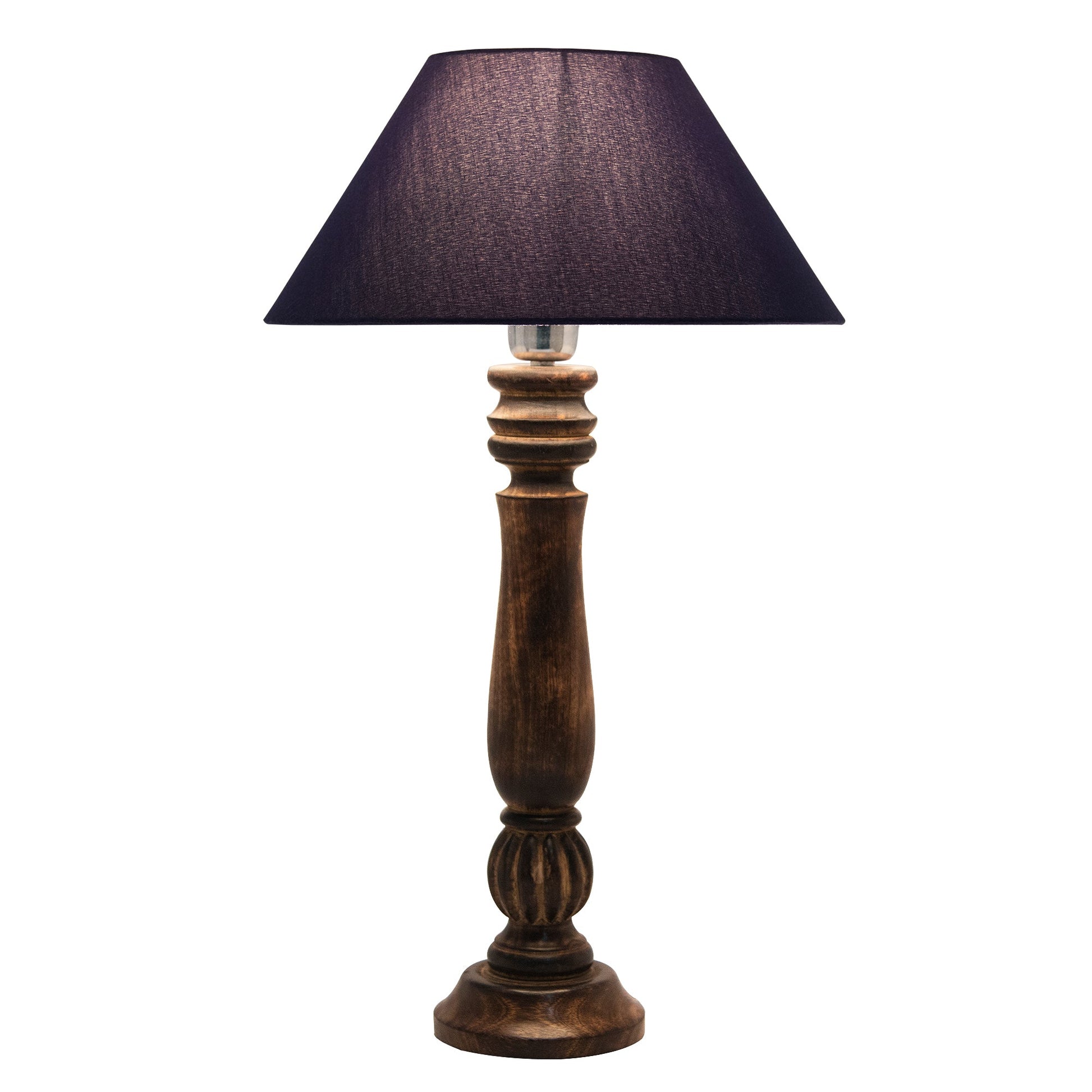 Homesake® Classic Victorian Black Wood Table Lamp with Shade for Home Decor, Living Room, Bedroom, Festive Decor