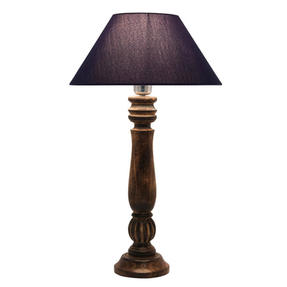 Homesake® Classic Victorian Black Wood Table Lamp with Shade for Home Decor, Living Room, Bedroom, Festive Decor