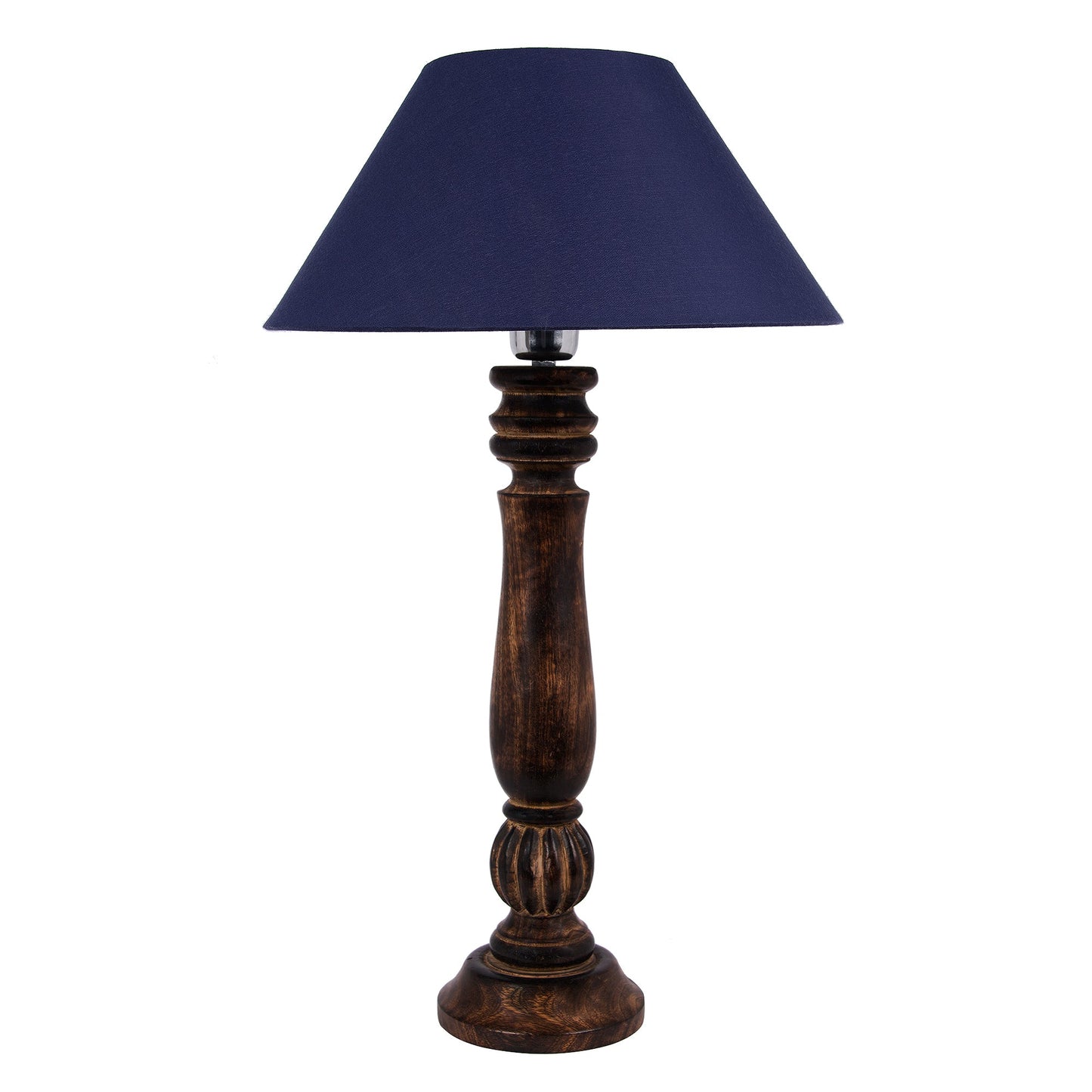 Homesake® Classic Victorian Black Wood Table Lamp with Shade for Home Decor, Living Room, Bedroom, Festive Decor