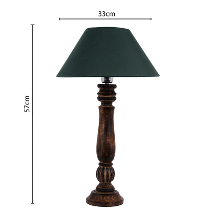 Homesake® Classic Victorian Black Wood Table Lamp with Shade for Home Decor, Living Room, Bedroom, Festive Decor