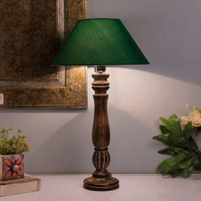 Homesake® Classic Victorian Black Wood Table Lamp with Shade for Home Decor, Living Room, Bedroom, Festive Decor