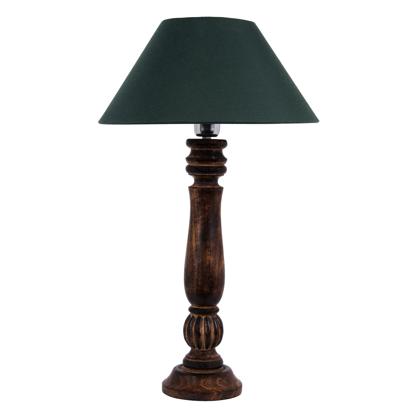 Homesake® Classic Victorian Black Wood Table Lamp with Shade for Home Decor, Living Room, Bedroom, Festive Decor