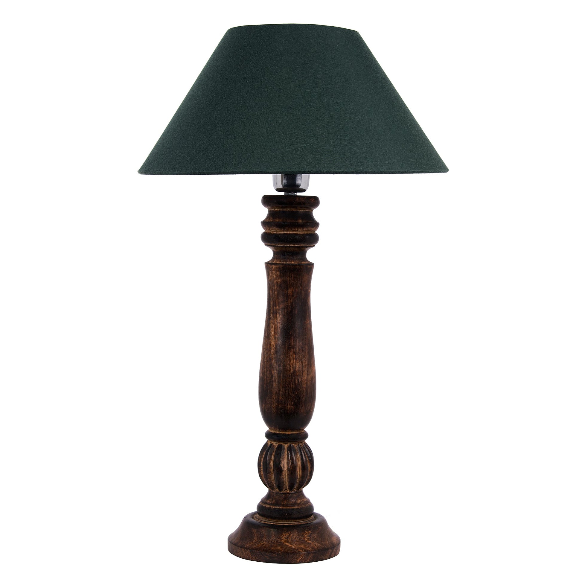 Homesake® Classic Victorian Black Wood Table Lamp with Shade for Home Decor, Living Room, Bedroom, Festive Decor