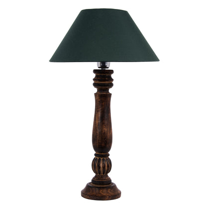 Homesake® Classic Victorian Black Wood Table Lamp with Shade for Home Decor, Living Room, Bedroom, Festive Decor