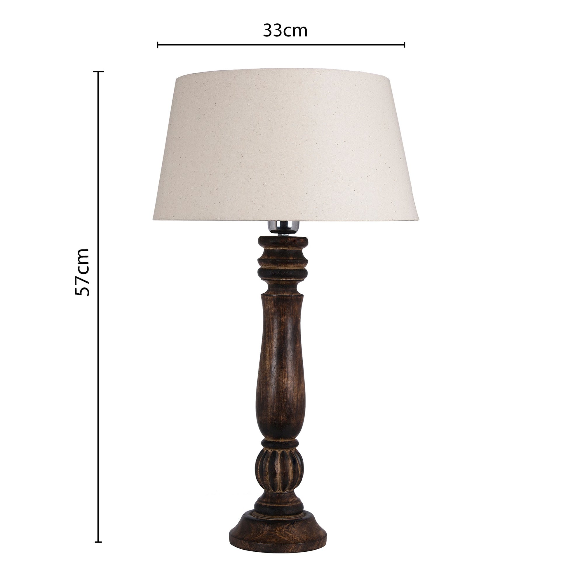Homesake® Classic Victorian Black Wood Table Lamp with Shade for Home Decor, Living Room, Bedroom, Festive Decor