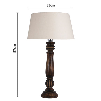 Homesake® Classic Victorian Black Wood Table Lamp with Shade for Home Decor, Living Room, Bedroom, Festive Decor