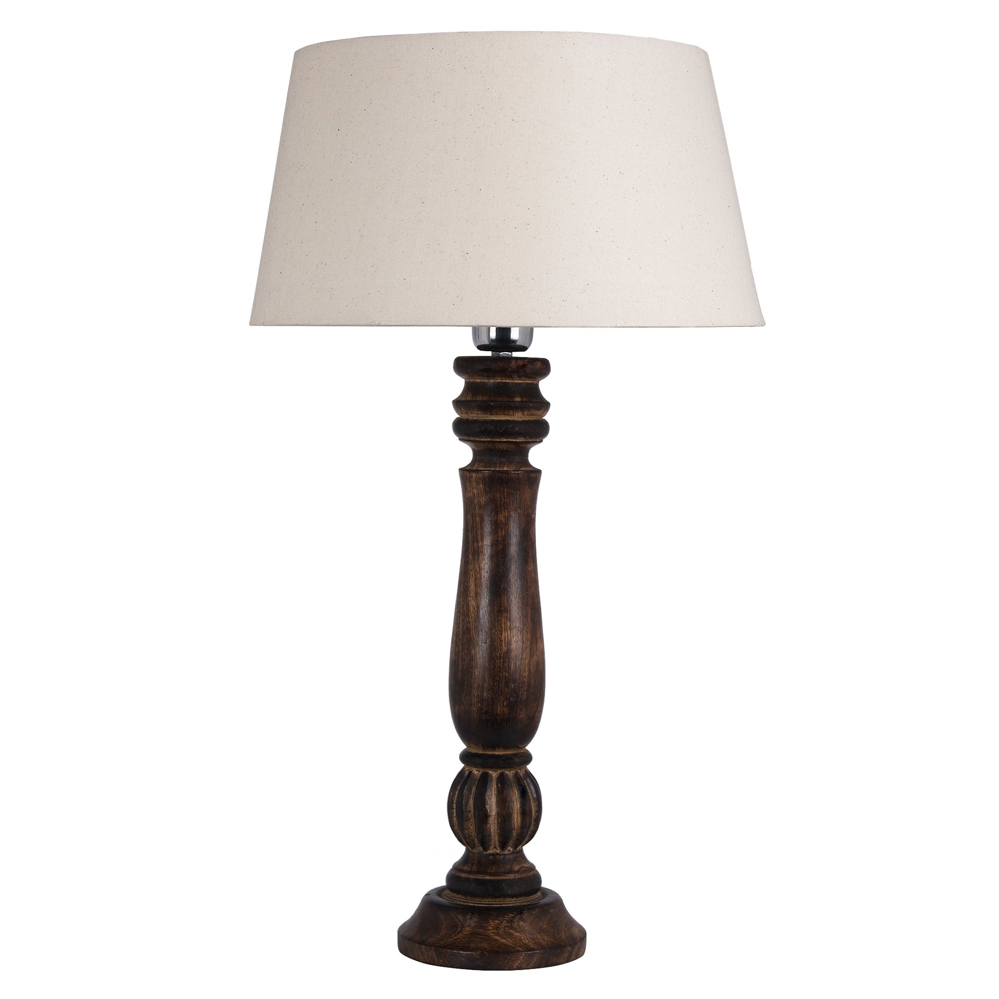Homesake® Classic Victorian Black Wood Table Lamp with Shade for Home Decor, Living Room, Bedroom, Festive Decor