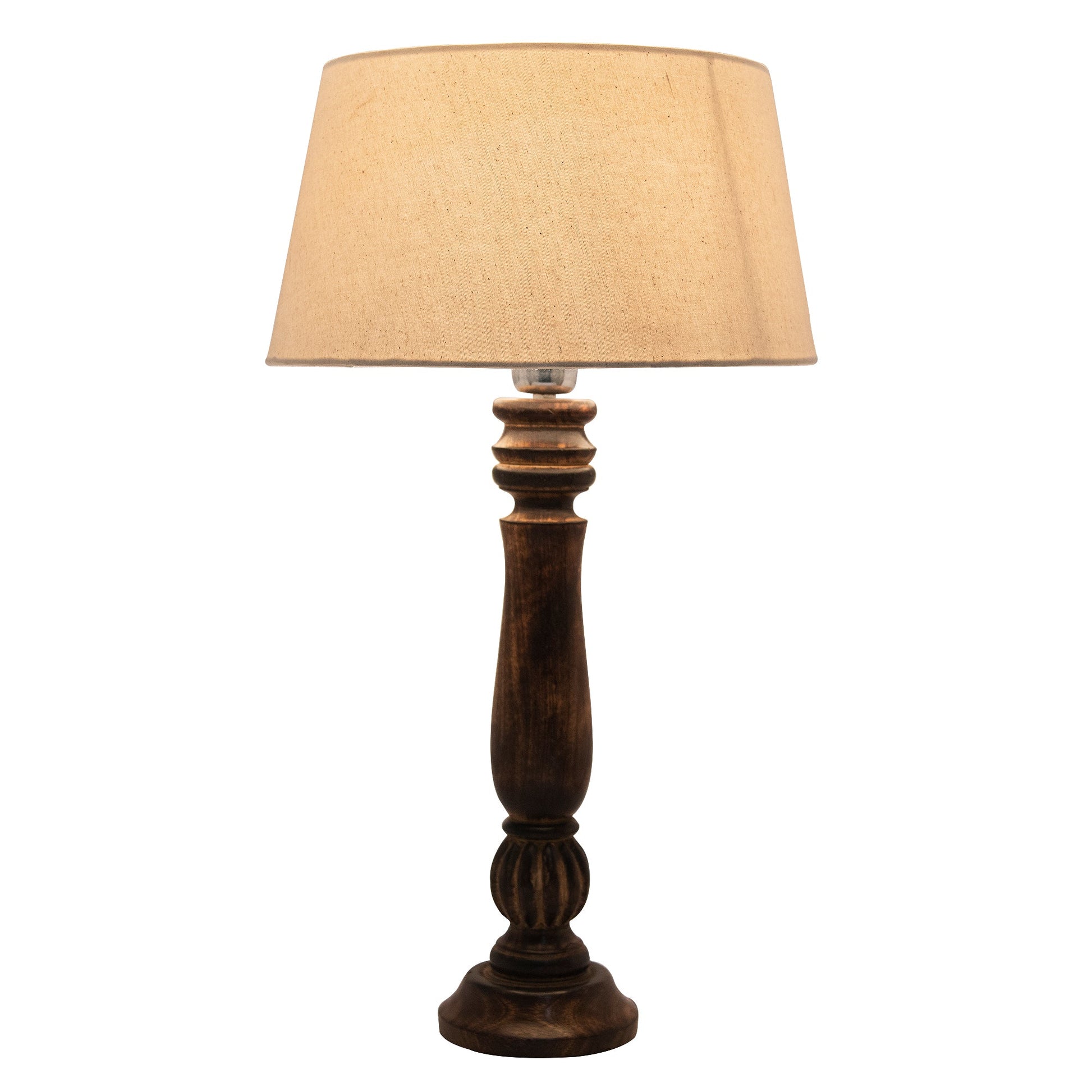 Homesake® Classic Victorian Black Wood Table Lamp with Shade for Home Decor, Living Room, Bedroom, Festive Decor