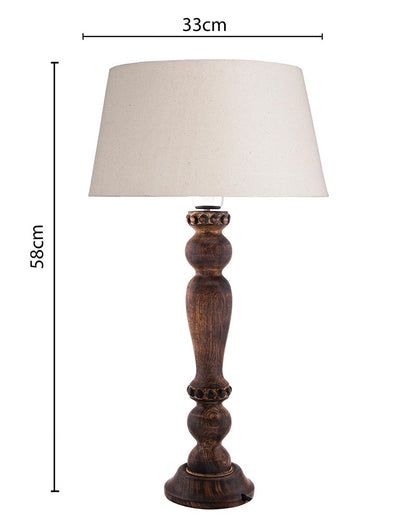 Classic Victorian Black Wood Table Lamp With Shade