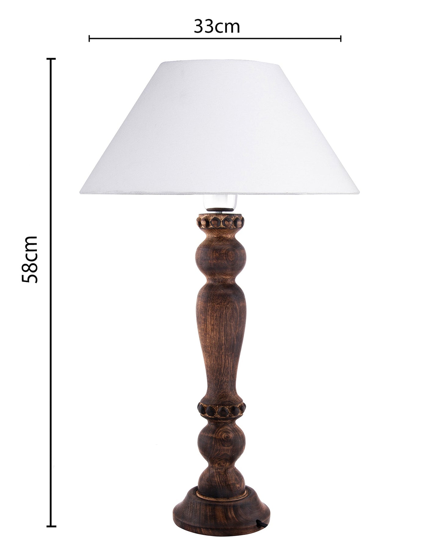 Classic Victorian Black Wood Table Lamp With Shade