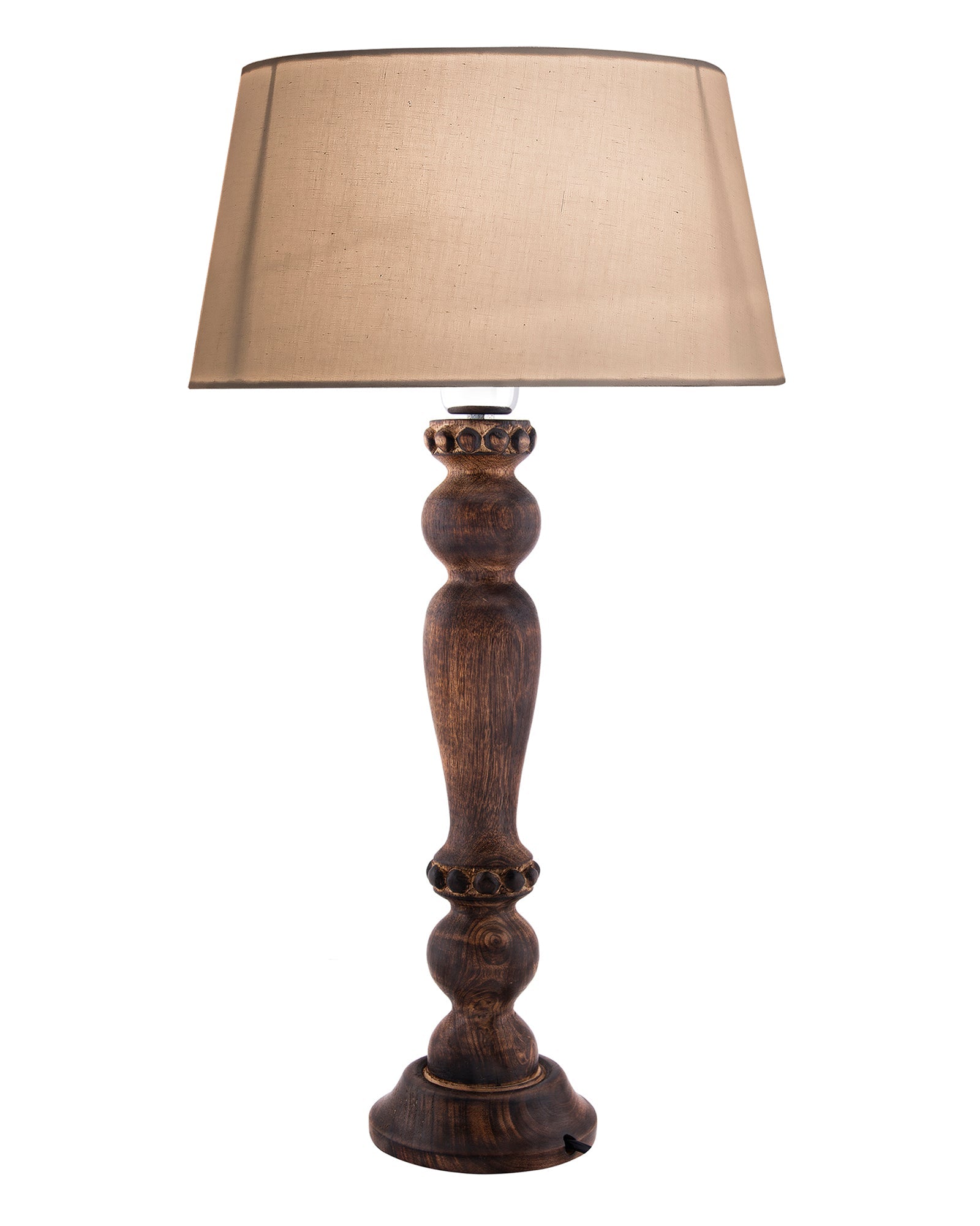 Classic Victorian Black Wood Table Lamp With Shade