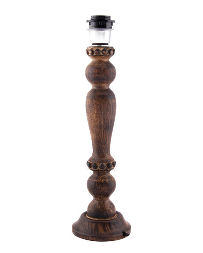 Classic Victorian Black Wood Table Lamp With Shade