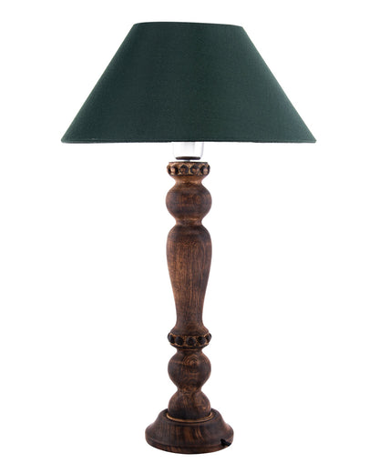 Classic Victorian Black Wood Table Lamp With Shade