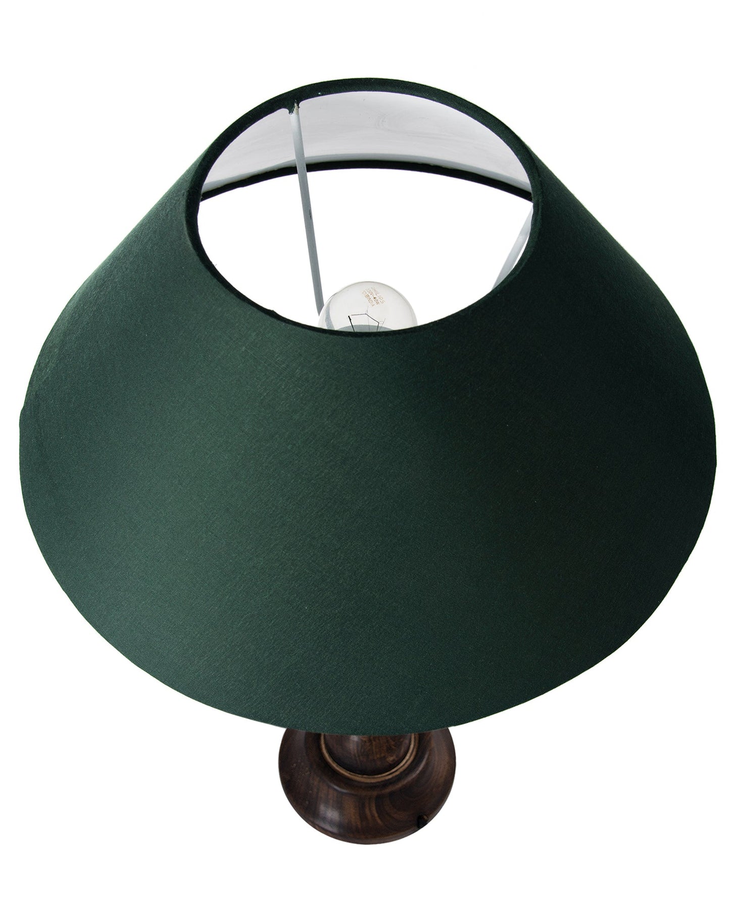 Classic Victorian Black Wood Table Lamp With Shade