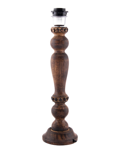 Classic Victorian Black Wood Table Lamp With Shade