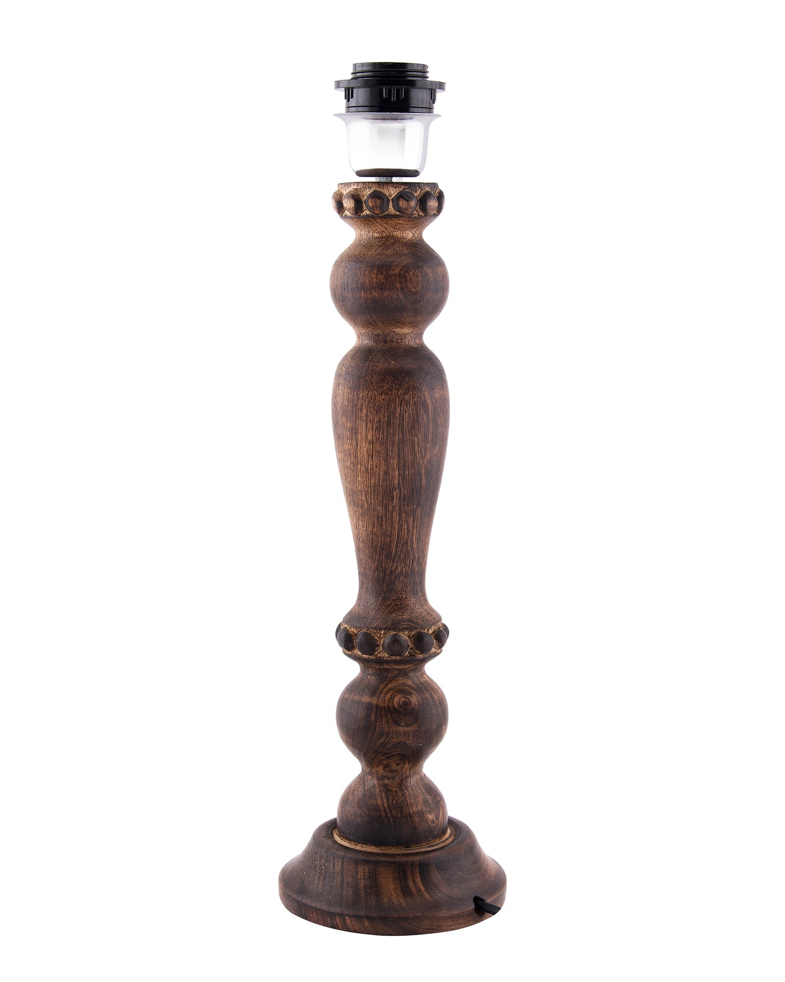 Classic Victorian Black Wood Table Lamp With Shade