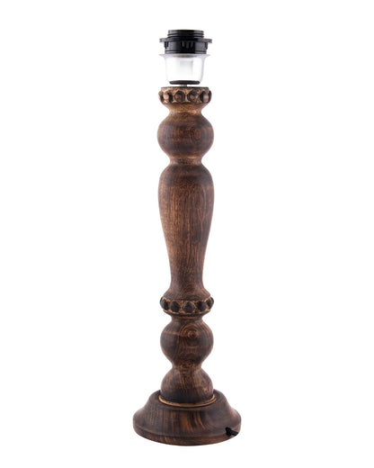 Classic Victorian Black Wood Table Lamp With Shade