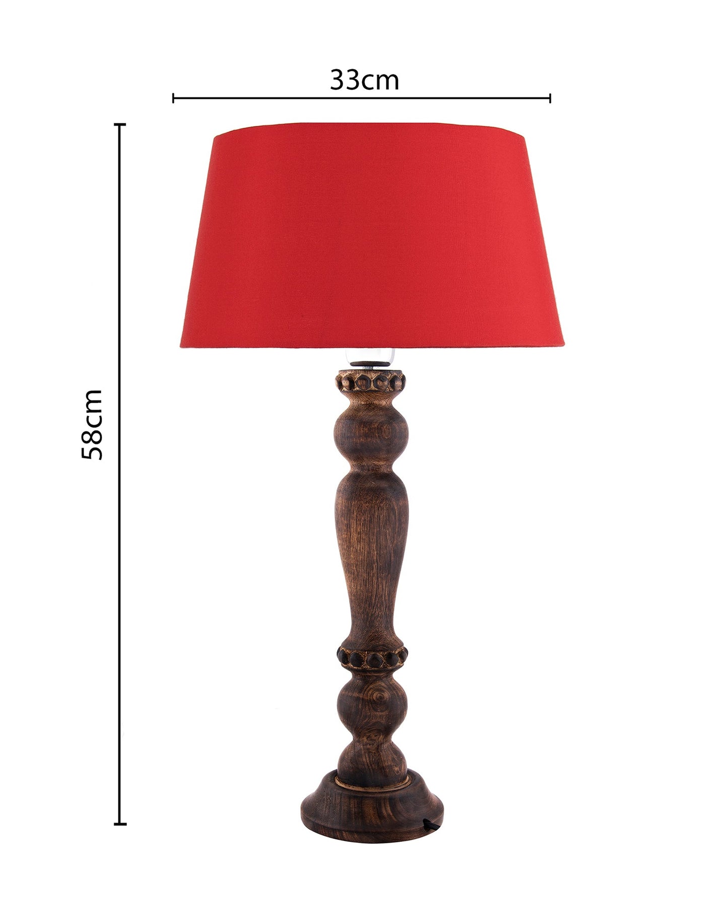 Classic Victorian Black Wood Table Lamp With Shade