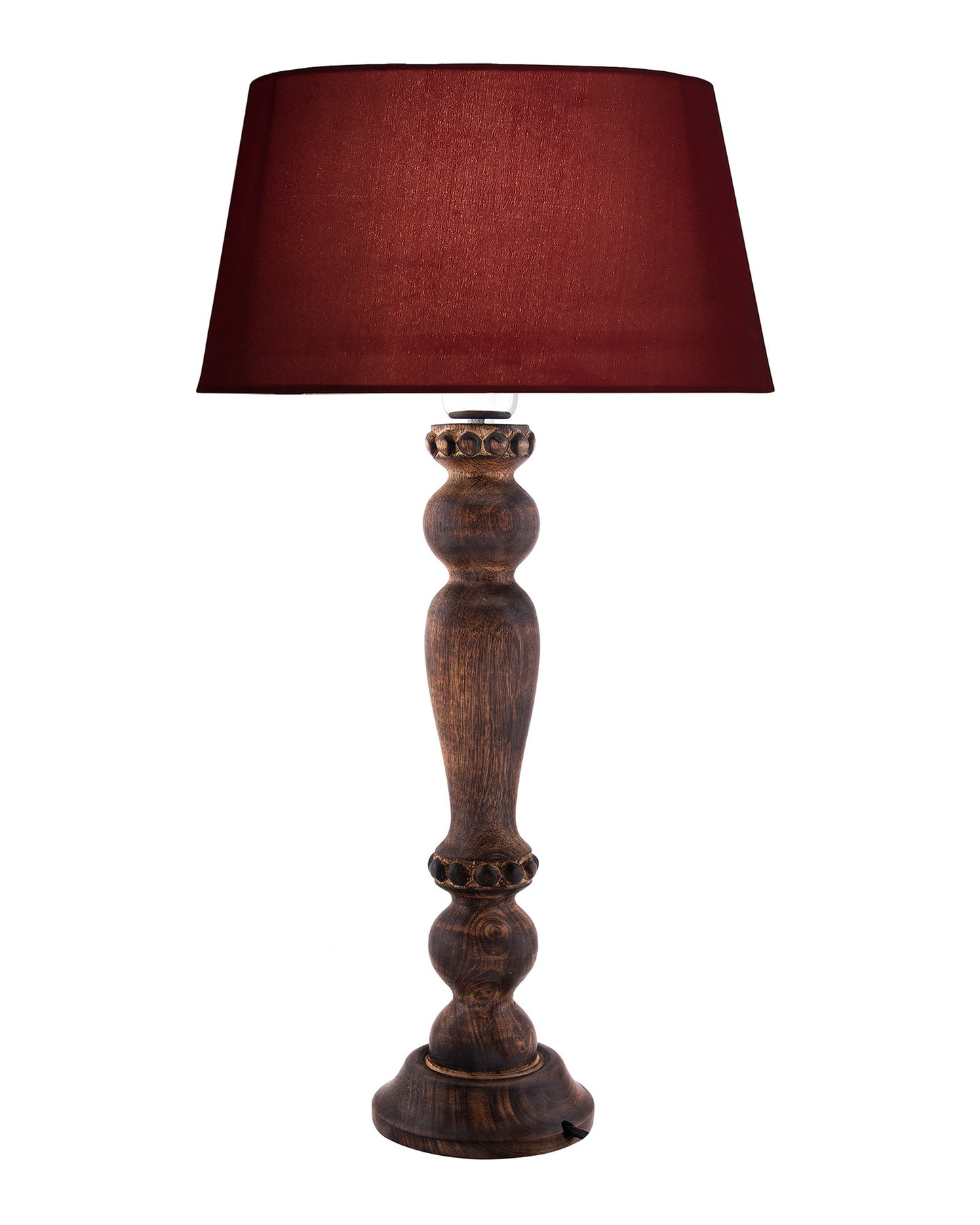 Classic Victorian Black Wood Table Lamp With Shade