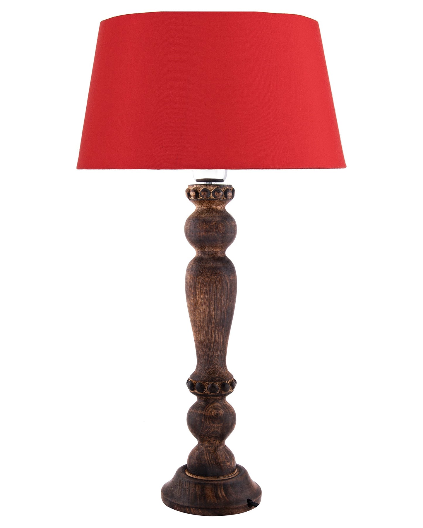 Classic Victorian Black Wood Table Lamp With Shade