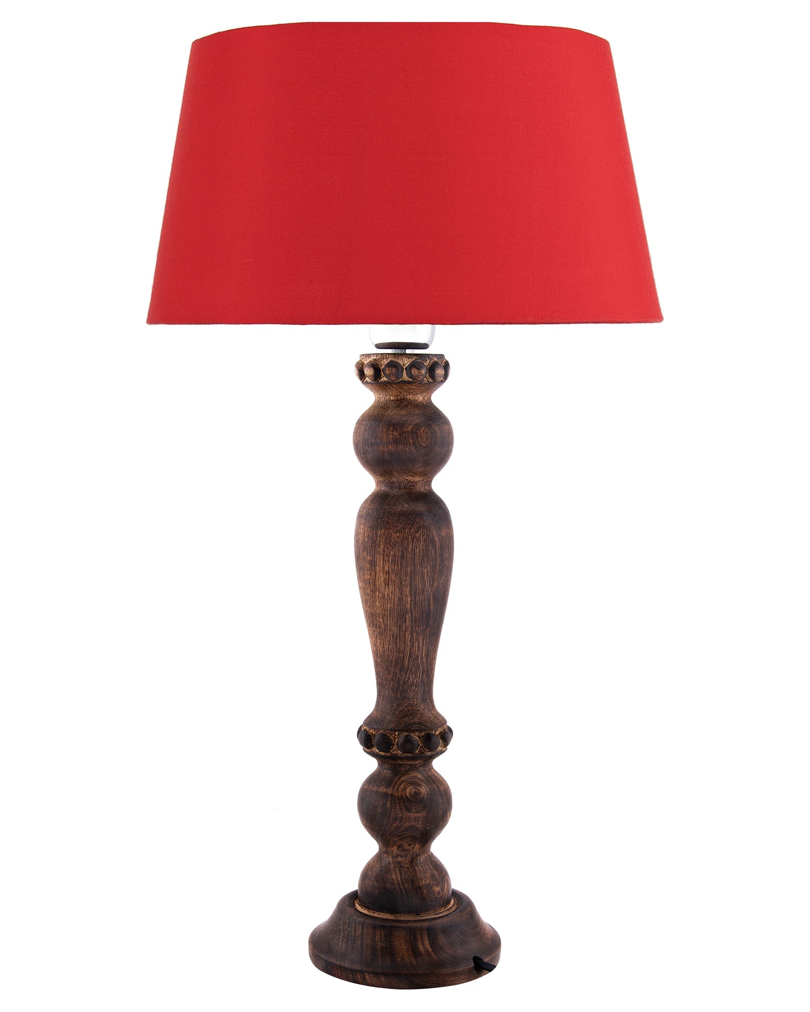Classic Victorian Black Wood Table Lamp With Shade