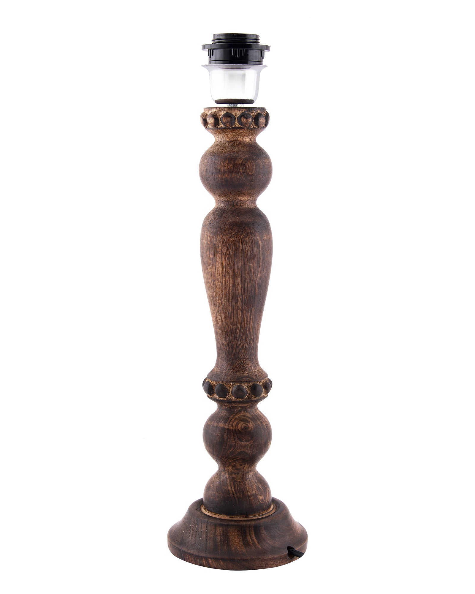 Classic Victorian Black Wood Table Lamp With Shade