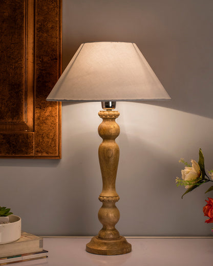 Eureka Polka Natural Wood Table Lamp With Shade