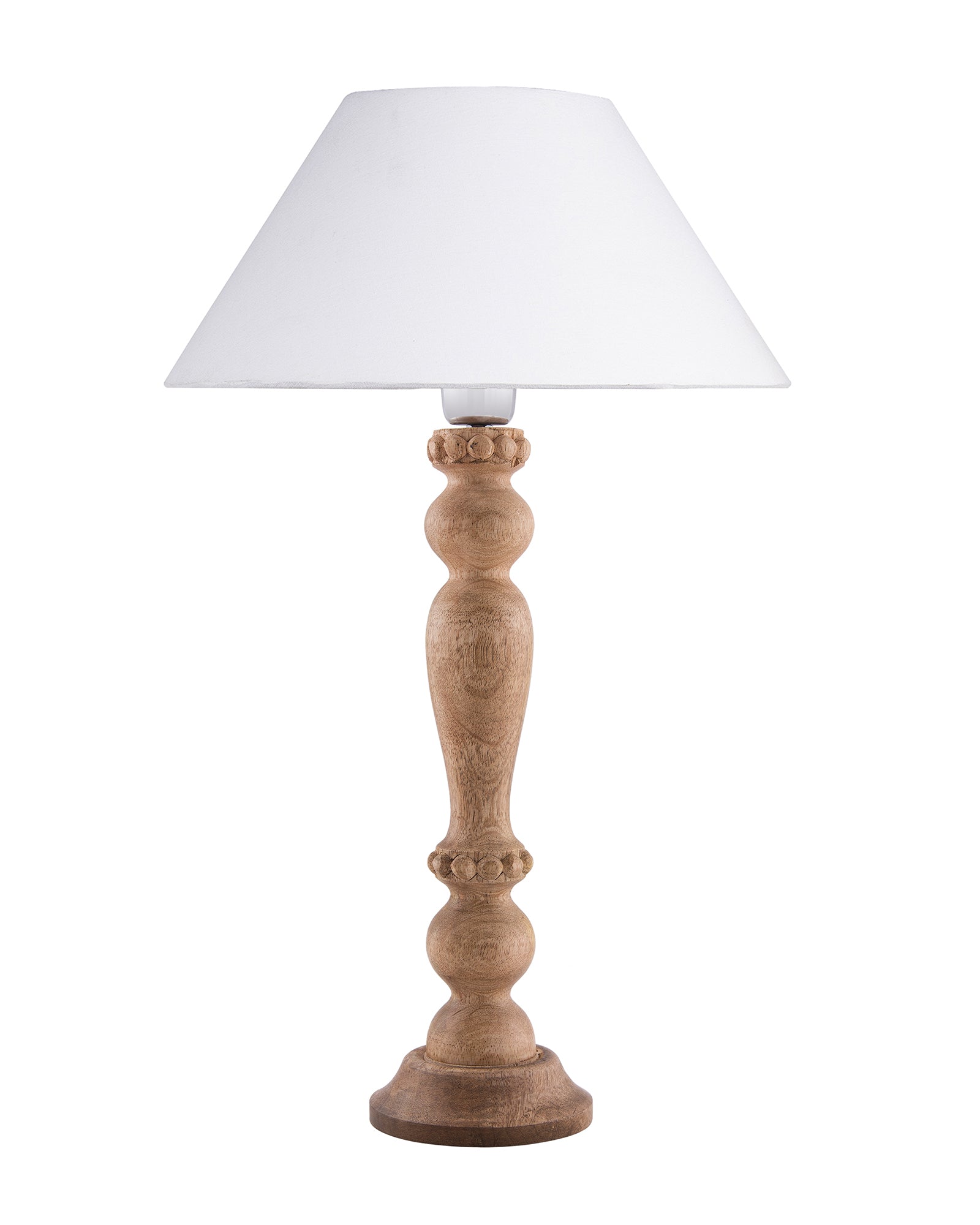 Eureka Polka Natural Wood Table Lamp With Shade