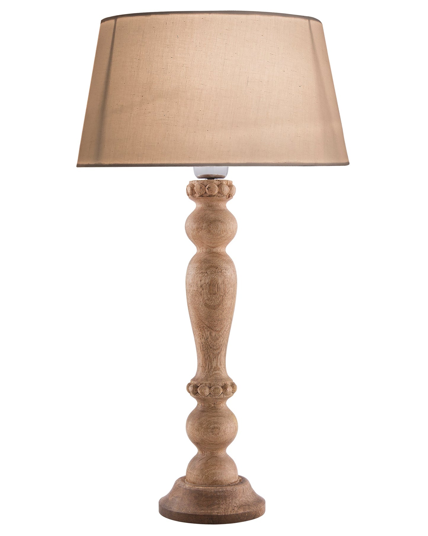Eureka Polka Natural Wood Table Lamp With Shade