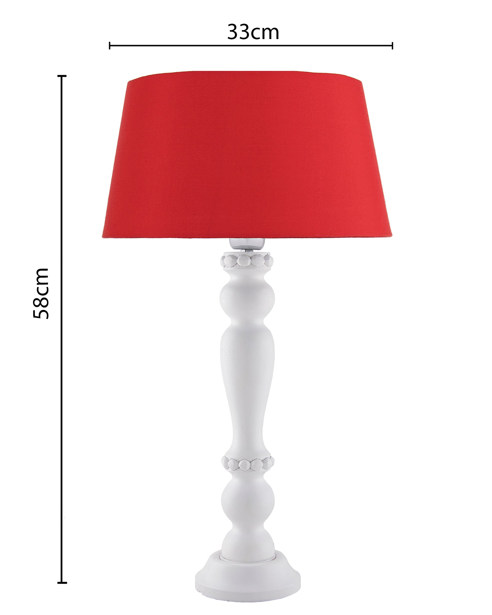 Eureka Polka White Wood Table Lamp With Shade