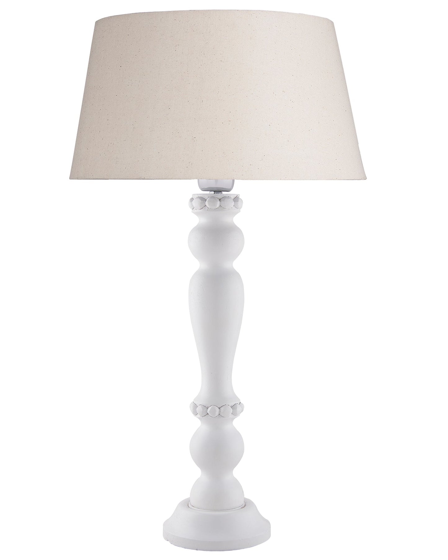 Eureka Polka White Wood Table Lamp With Shade
